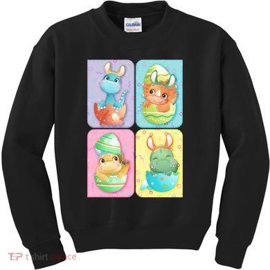 Cute Baby Dinosaurs Easter Eggs Kids Sweatshirt