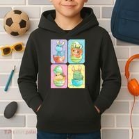 Cute Baby Dinosaurs Easter Eggs Kids Hoodie thumb 2