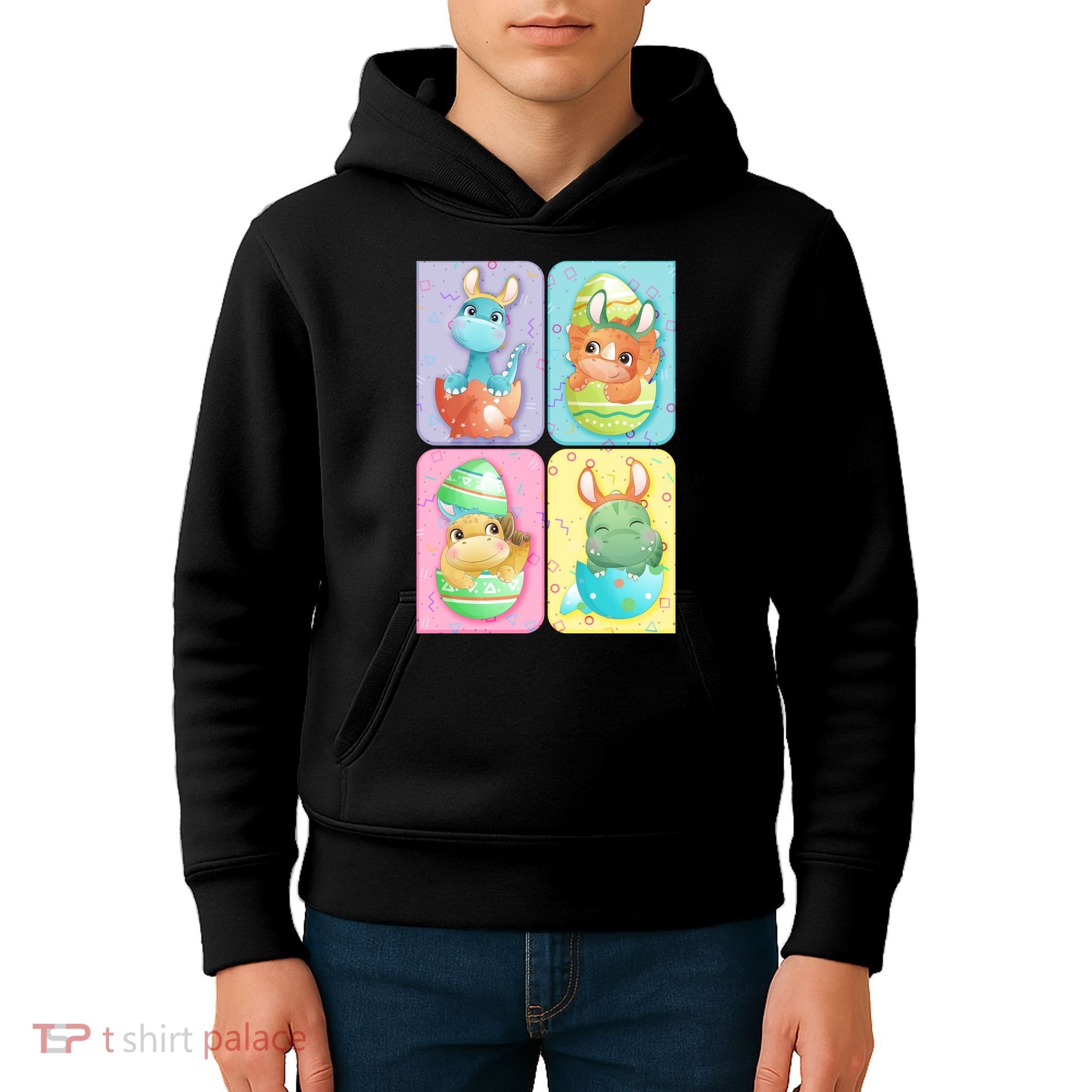 Cute Baby Dinosaurs Easter Eggs Kids Hoodie