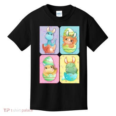 Cute Baby Dinosaurs Easter Eggs Kids T-Shirt