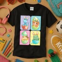 Cute Baby Dinosaurs Easter Eggs Kids T-Shirt thumb 3