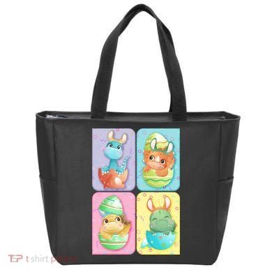 Cute Baby Dinosaurs Easter Eggs Tote Bag