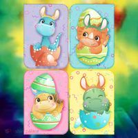 Cute Baby Dinosaurs Easter Eggs Mousepad thumb 1