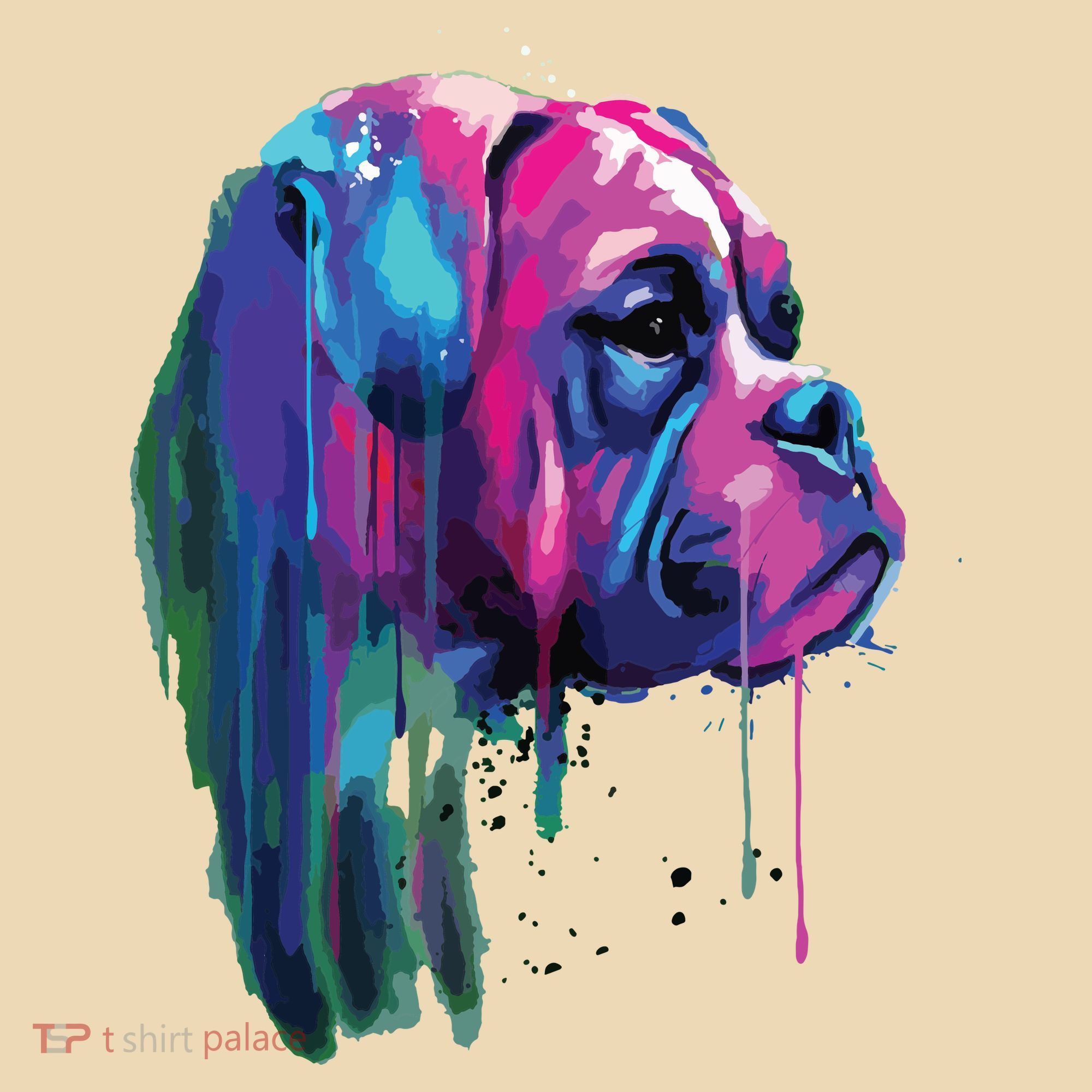 Colorful Boxer Dog Art Watercolor T-Shirt