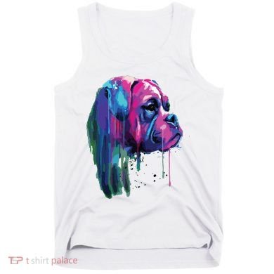 Colorful Boxer Dog Art Watercolor Tank Top
