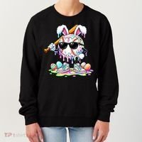 Cool Baseball Drip Bunny Rabbit Easter Women's Sweatshirt thumb 0