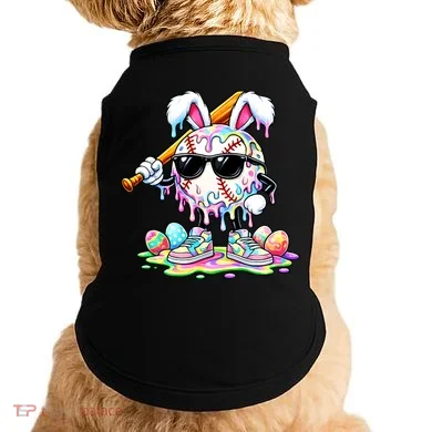 Cool Baseball Drip Bunny Rabbit Easter Doggie Tank