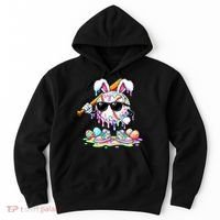 Cool Baseball Drip Bunny Rabbit Easter Hoodie thumb 0