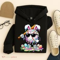 Cool Baseball Drip Bunny Rabbit Easter Hoodie thumb 4