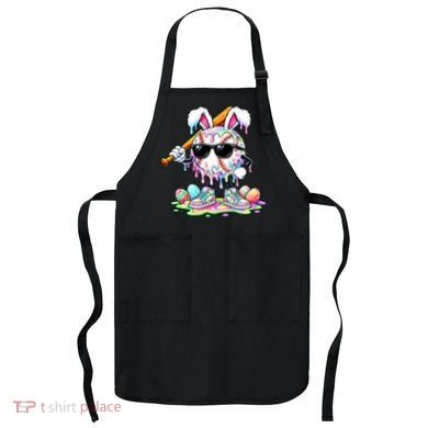 Cool Baseball Drip Bunny Rabbit Easter Apron