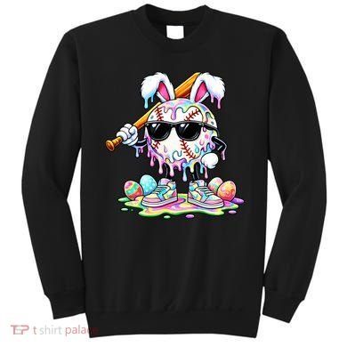 Cool Baseball Drip Bunny Rabbit Easter Sweatshirt