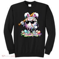 Cool Baseball Drip Bunny Rabbit Easter Sweatshirt thumb 0