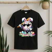Cool Baseball Drip Bunny Rabbit Easter T-Shirt thumb 2