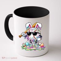 Cool Baseball Drip Bunny Rabbit Easter Coffee Mug thumb 0