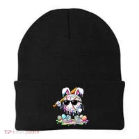 Cool Baseball Drip Bunny Rabbit Easter Beanie thumb 0