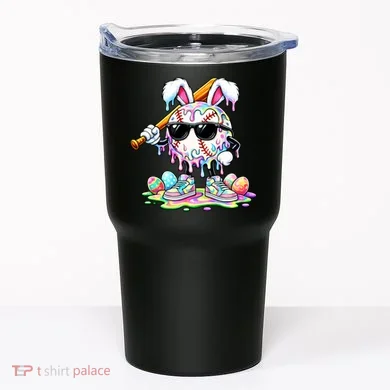 Cool Baseball Drip Bunny Rabbit Easter Tumbler