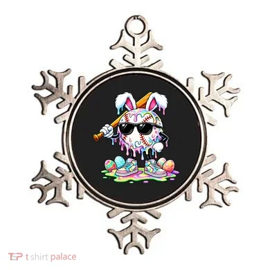 Cool Baseball Drip Bunny Rabbit Easter Ornament