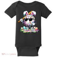Cool Baseball Drip Bunny Rabbit Easter Baby Bodysuit thumb 0