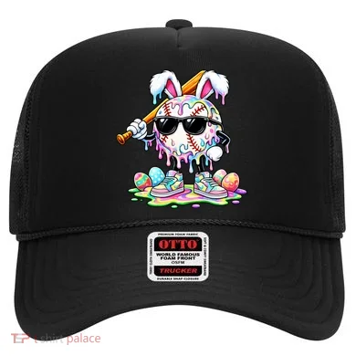 Cool Baseball Drip Bunny Rabbit Easter Hat