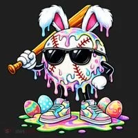 Cool Baseball Drip Bunny Rabbit Easter Hat thumb 2