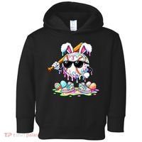 Cool Baseball Drip Bunny Rabbit Easter Toddler Hoodie thumb 0