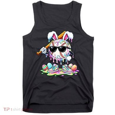 Cool Baseball Drip Bunny Rabbit Easter Tank Top