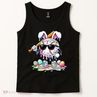 Cool Baseball Drip Bunny Rabbit Easter Tank Top thumb 2