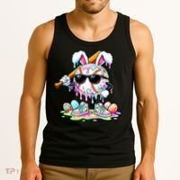 Cool Baseball Drip Bunny Rabbit Easter Tank Top thumb 3