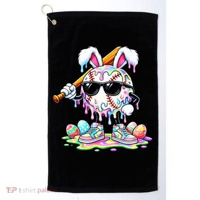 Cool Baseball Drip Bunny Rabbit Easter Golf Towel