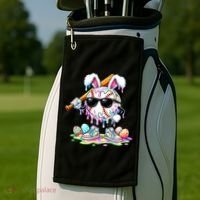 Cool Baseball Drip Bunny Rabbit Easter Golf Towel thumb 2