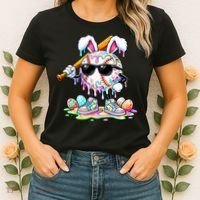 Cool Baseball Drip Bunny Rabbit Easter Women's T-Shirt thumb 2