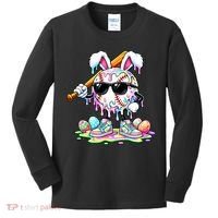 Cool Baseball Drip Bunny Rabbit Easter Kids Long Sleeve Shirt thumb 0