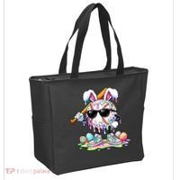 Cool Baseball Drip Bunny Rabbit Easter Tote Bag thumb 2