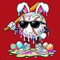 Cool Baseball Drip Bunny Rabbit Easter Christmas Stocking thumb 1