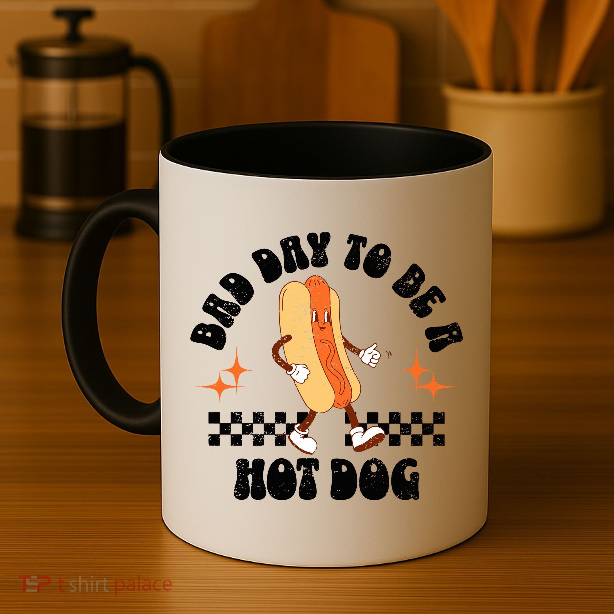 Checkered Bad Day To Be A Hot Dog 4th Of July Coffee Mug
