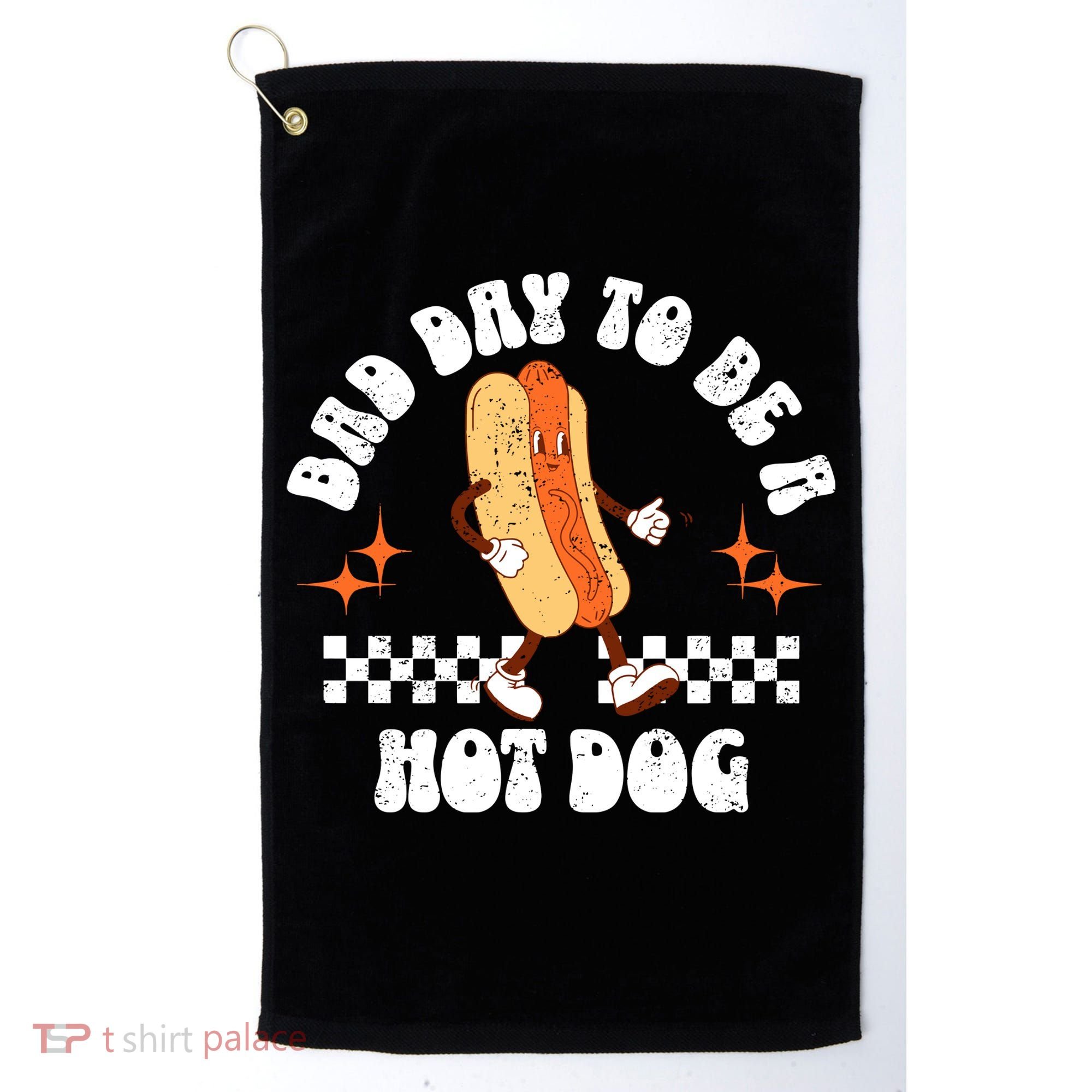 Checkered Bad Day To Be A Hot Dog 4th Of July Golf Towel