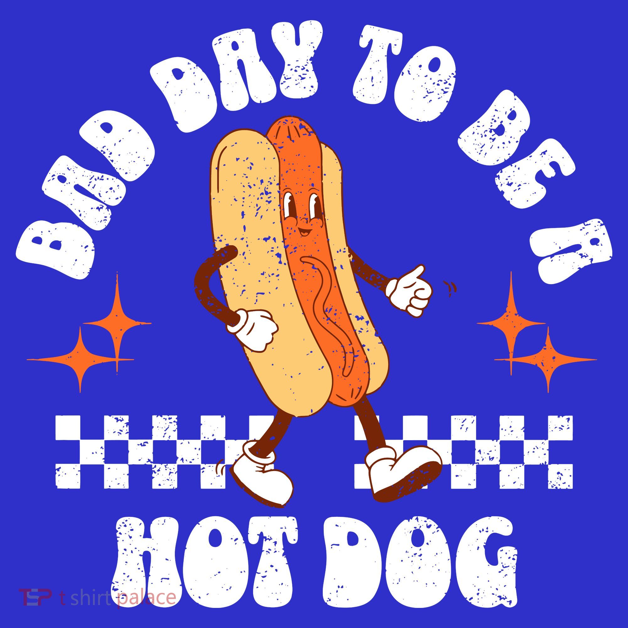 Checkered Bad Day To Be A Hot Dog 4th Of July Long Sleeve Shirt