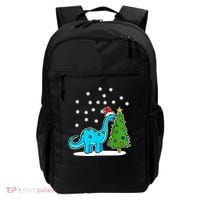 Christmas Brachiosaurus Dinosaur Eating A Christmas Tree Backpack thumb 0