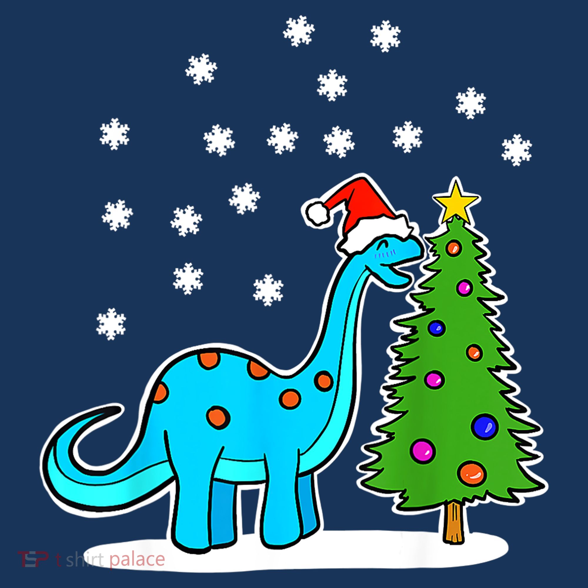 Christmas Brachiosaurus Dinosaur Eating A Christmas Tree Apron