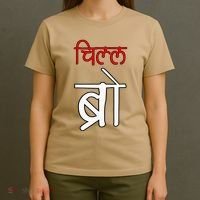 Chill Bro Desi Hindi Funny Bollywood T-Shirt thumb 4