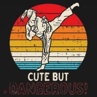 Cute But Dangerous Girl Ponytail Kick Karate Taekwondo Long Sleeve Shirt thumb 2
