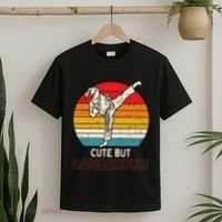 Cute But Dangerous Girl Ponytail Kick Karate Taekwondo T-Shirt thumb 2