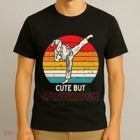 Cute But Dangerous Girl Ponytail Kick Karate Taekwondo T-Shirt thumb 3
