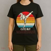 Cute But Dangerous Girl Ponytail Kick Karate Taekwondo T-Shirt thumb 4