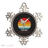 Cute But Dangerous Girl Ponytail Kick Karate Taekwondo Ornament thumb 0