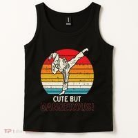 Cute But Dangerous Girl Ponytail Kick Karate Taekwondo Tank Top thumb 2
