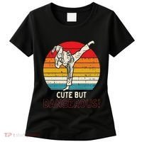 Cute But Dangerous Girl Ponytail Kick Karate Taekwondo Women's T-Shirt thumb 0