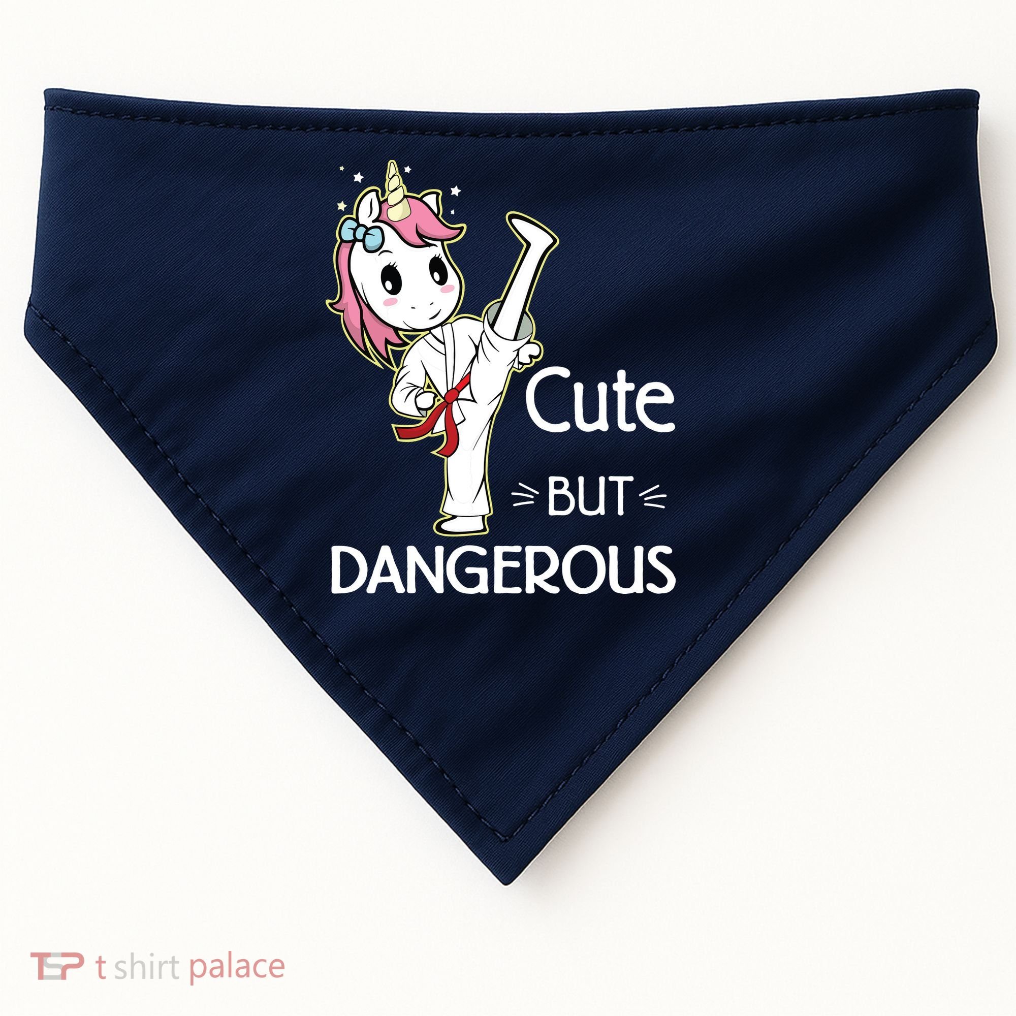 Cute But Dangerous Funny Karate Taekwondo USA-Made Doggie Bandana