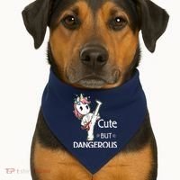 Cute But Dangerous Funny Karate Taekwondo USA-Made Doggie Bandana thumb 1