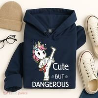 Cute But Dangerous Funny Karate Taekwondo Hoodie thumb 4